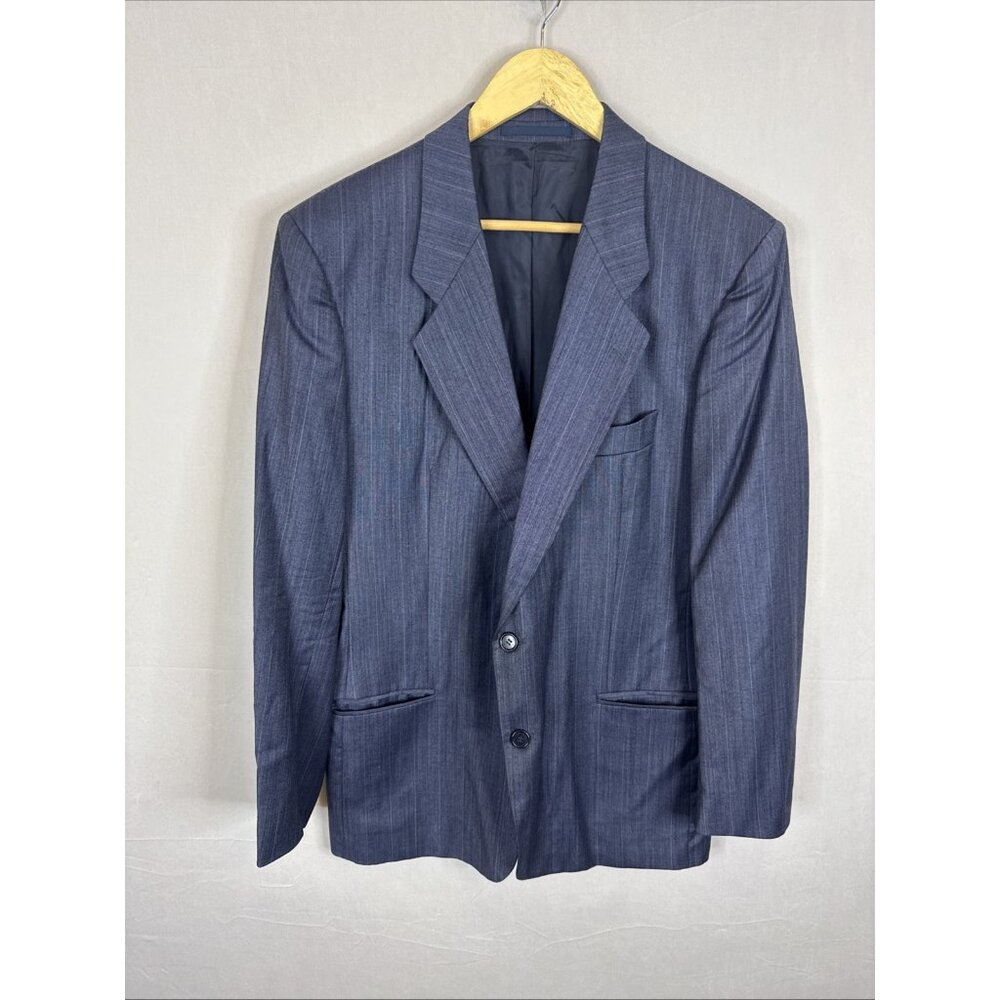 Hugo Boss Henry Sanger Cashmere Wool Blazer 42R Blue Pinstripe